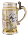 Walzenkrug mit Spruch