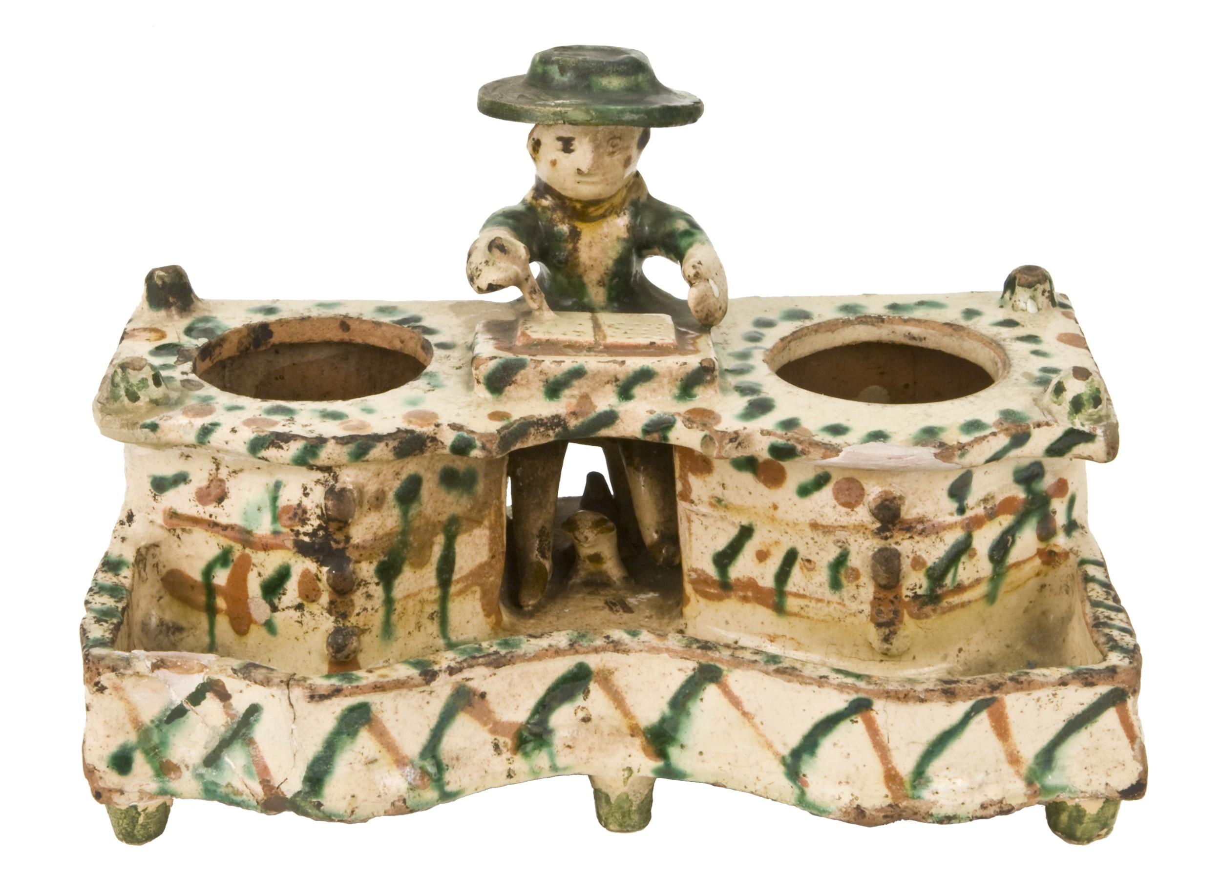 Schreibzeug (Tintenzeug) mit Schreiberfigur - Bild 2