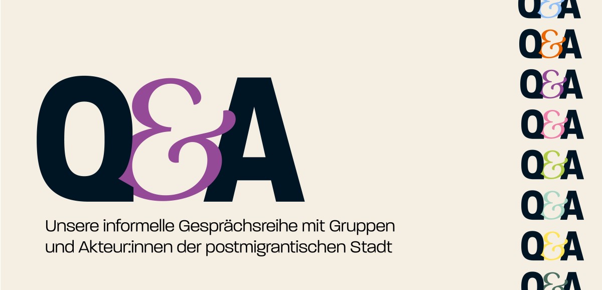 : Q&A im Hof der Kulturen. Grafik: Helena Guschlbauer